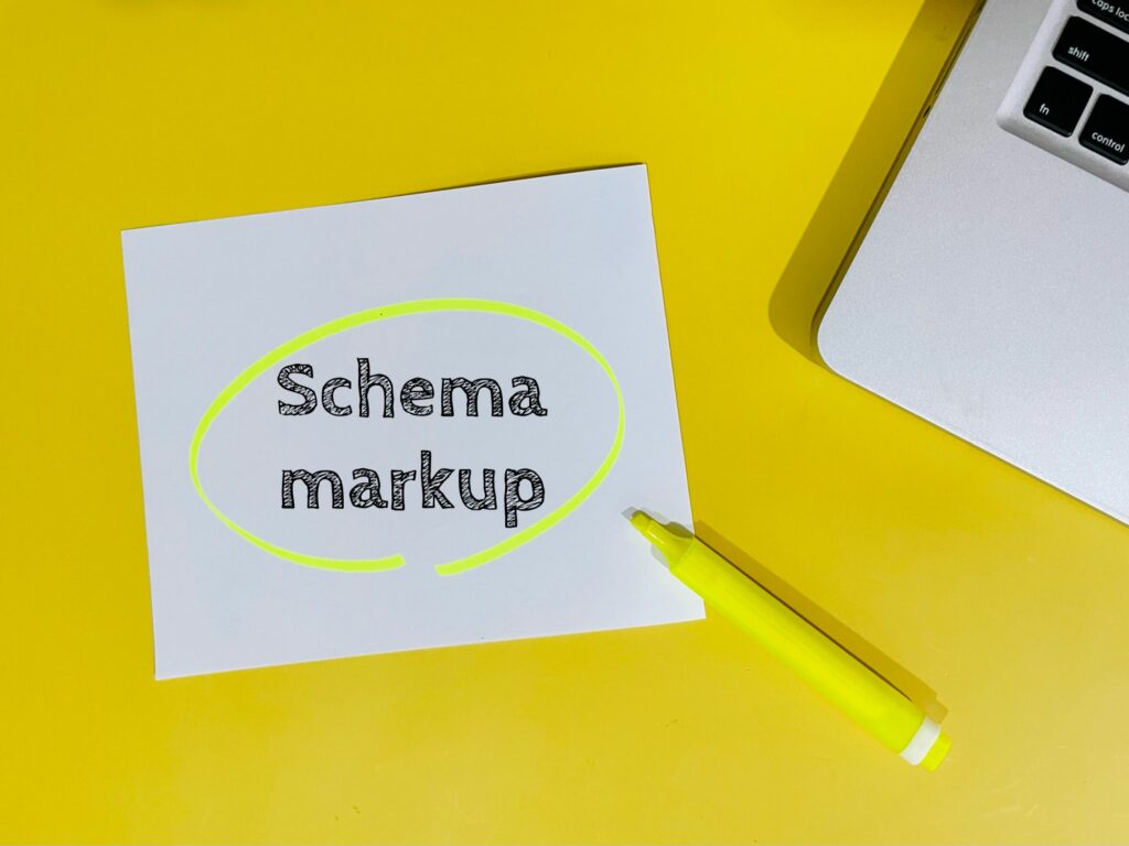 sticky pad with Schema markup written on it