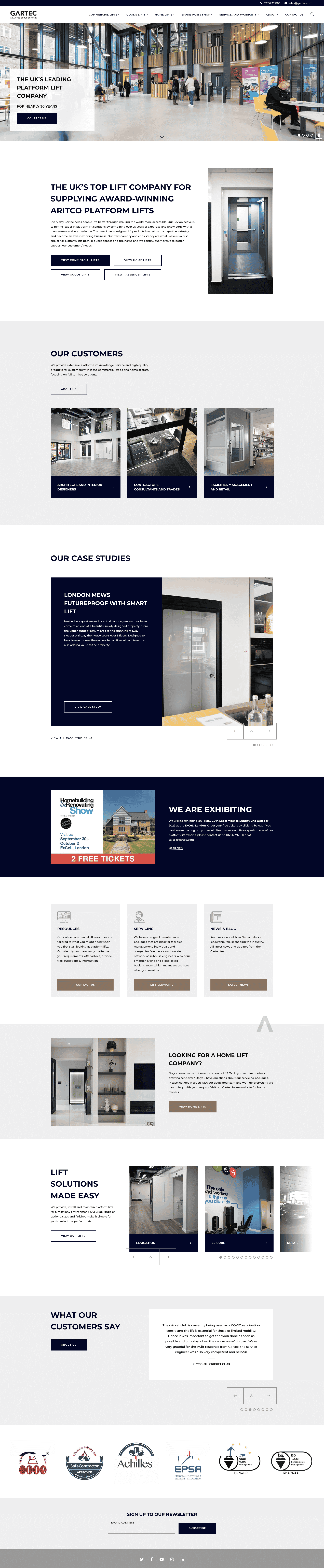 Gartec Website on Desktop