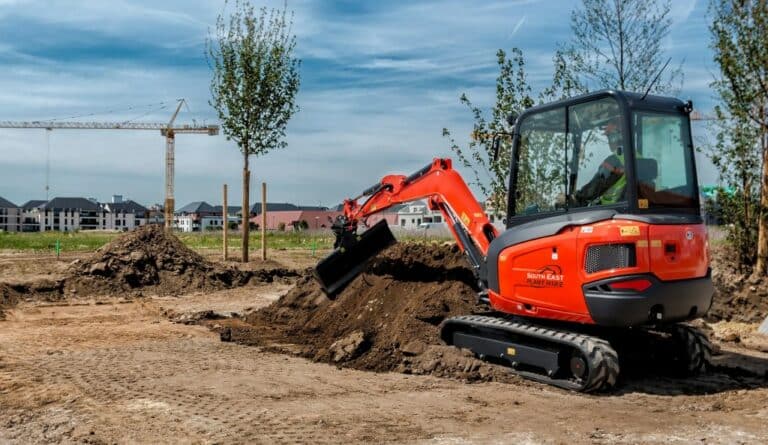 photo of a red digger for South East Plant Hire