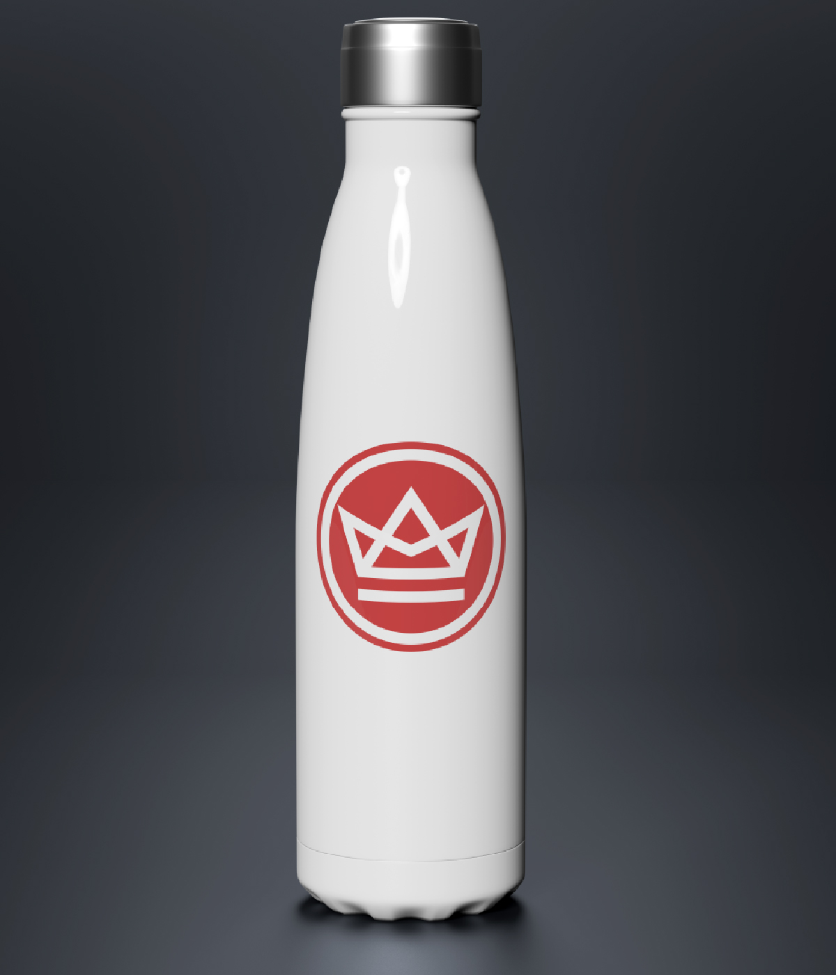 White water bottle with the camperking logo on the side