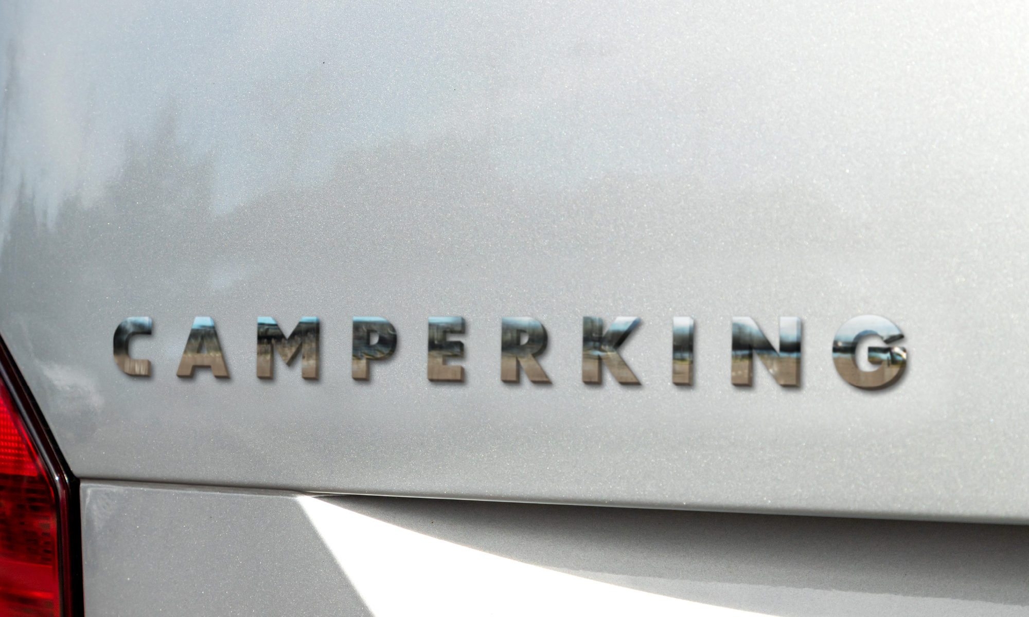 Camperking logo on the rear of a VW T6 van