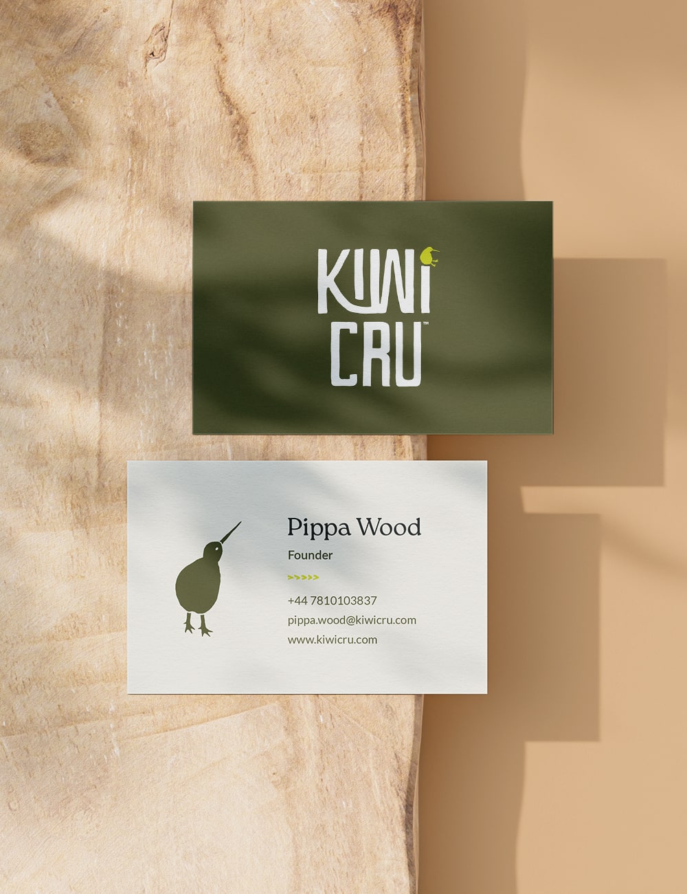 Kiwi Cru business cards designed by bamboo nine