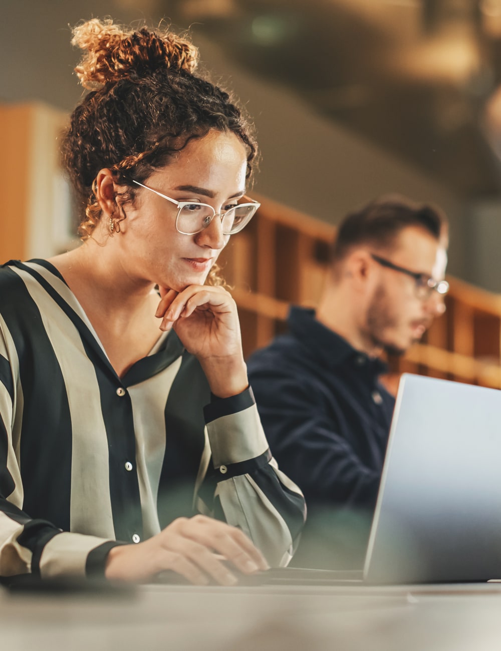 Employees watching for alerts on computers