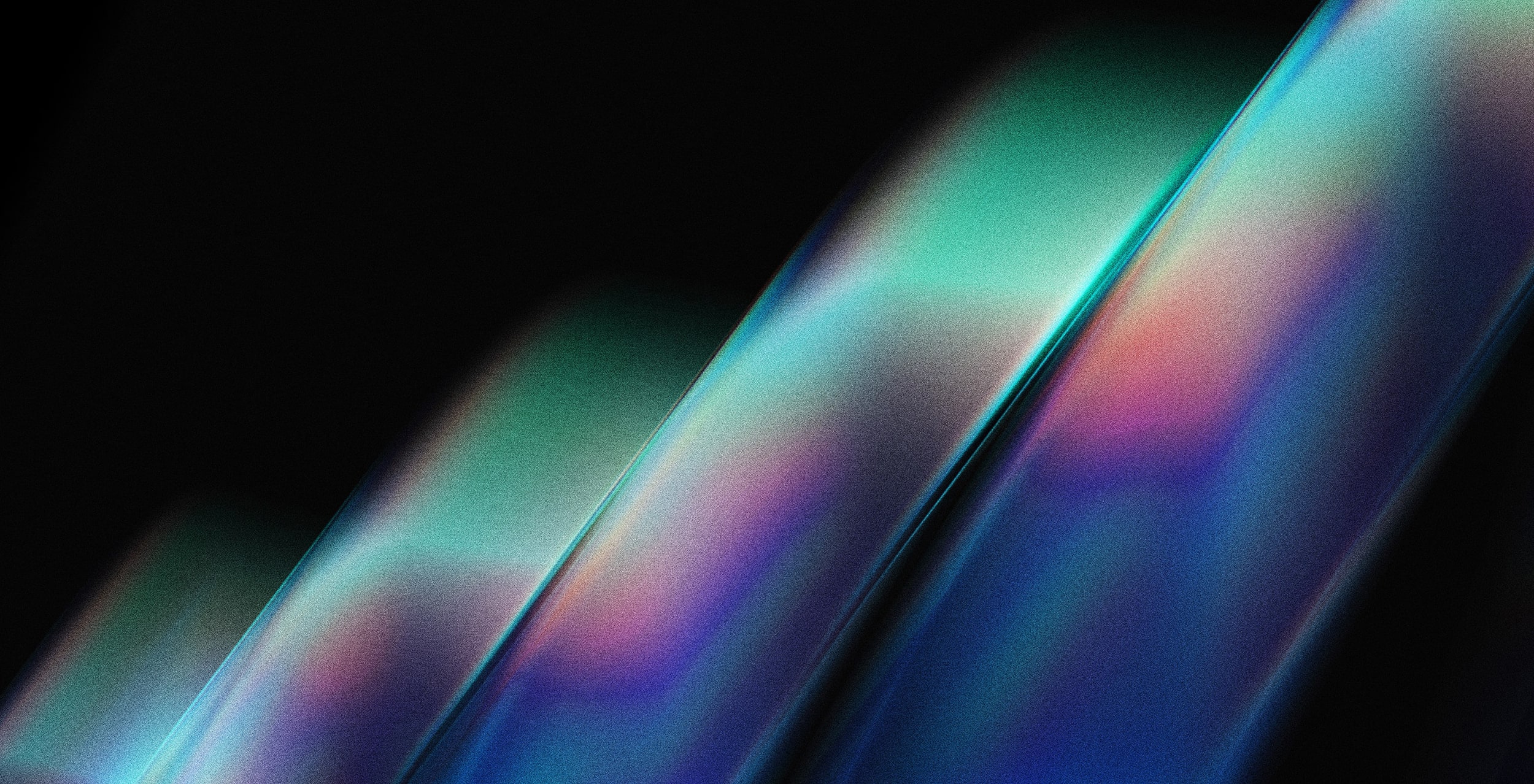 Abstract digital background with soft, flowing bands of iridescent blue, teal, purple, and pink light on a dark backdrop.